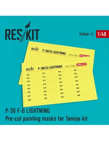 P-38 (F, G) Lightning Pre-cut painting masks for Tamiya kit, 1/48 -...