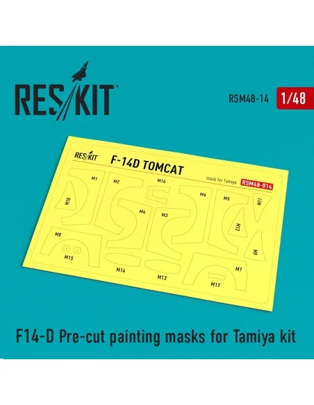 F-14D Tomcat Pre-cut painting masks for Tamiya kit, 1/48 - ResKit M...