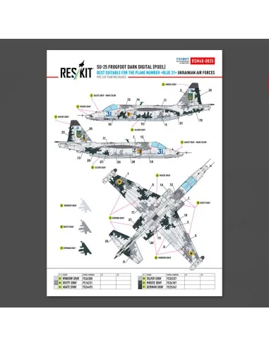 Su-25 Frogfoot DARK Digital (Pixel) (best suitable for the plane nu...