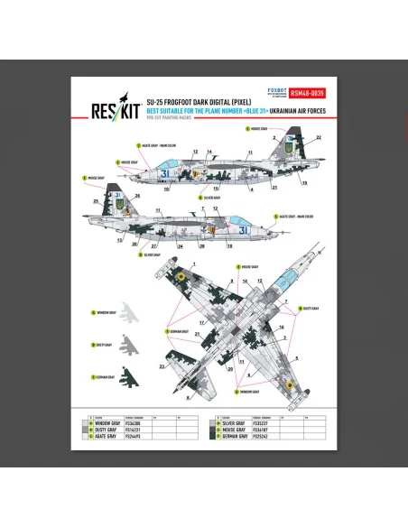 Su-25 Frogfoot DARK Digital (Pixel) (best suitable for the plane nu...