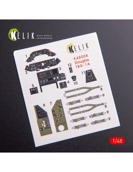 TBD-1A Devastator interior 3D decals for GWH kit, 1/48 - Kelik K48008