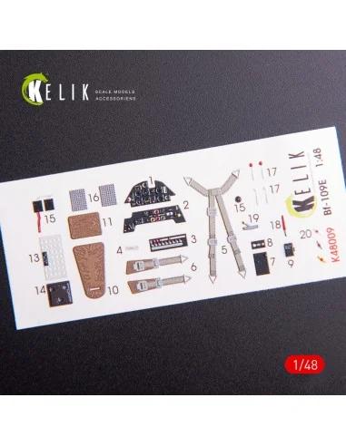 Bf-109E interior 3D decals for WingsyKits kit, 1/48 - Kelik K48009