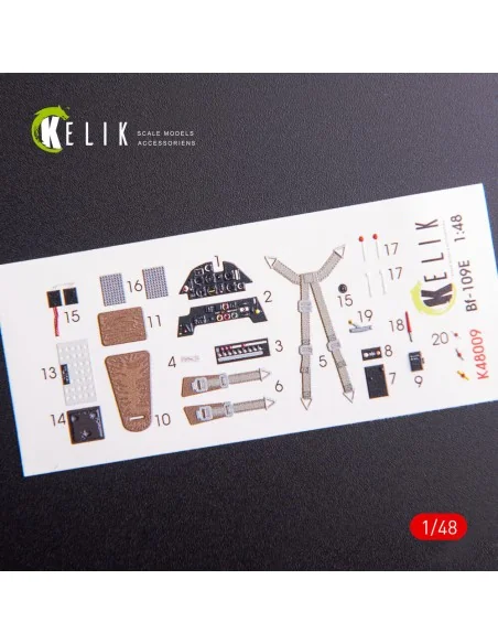 Bf-109E interior 3D decals for WingsyKits kit, 1/48 - Kelik K48009