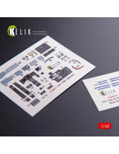 OV-10D+ Bronco interior 3D decals for ICM kit, 1/48 - Kelik K48011
