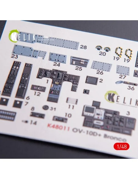 OV-10D+ Bronco interior 3D decals for ICM kit, 1/48 - Kelik K48011