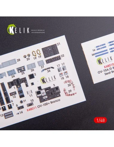 OV-10D+ Bronco interior 3D decals for ICM kit, 1/48 - Kelik K48011