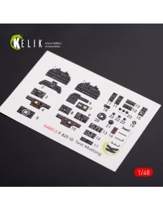 F-82 (F, G) Twin Mustang interior 3D decals for Modelsvit kit, 1/48... 2
