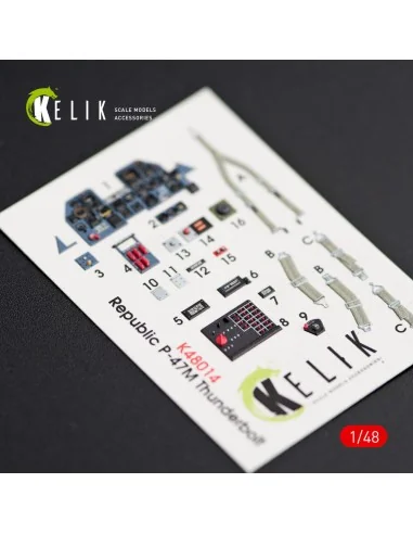 P-47M Thunderbolt interior 3D decals for Tamiya kit, 1/48 - Kelik K...