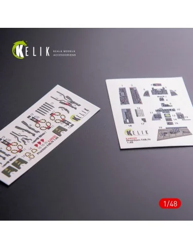 F-4 (B, N) Phantom II interior 3D decals for Academy kit, 1/48 - Ke...