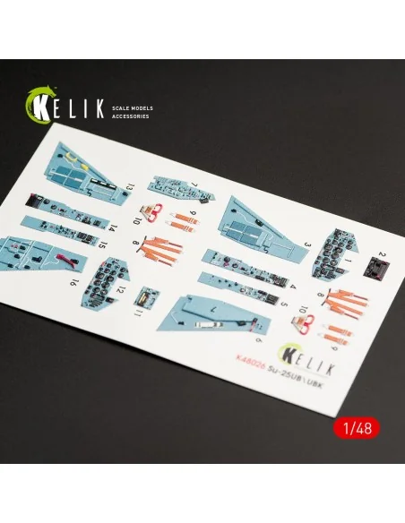 SU-25UB interior 3D decals for Smer/KP kit, 1/48 - Kelik K48026