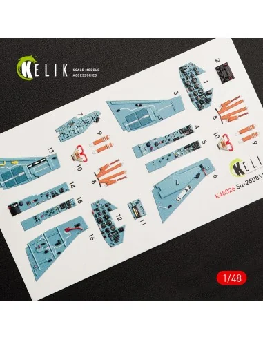 SU-25UB interior 3D decals for Smer/KP kit, 1/48 - Kelik K48026