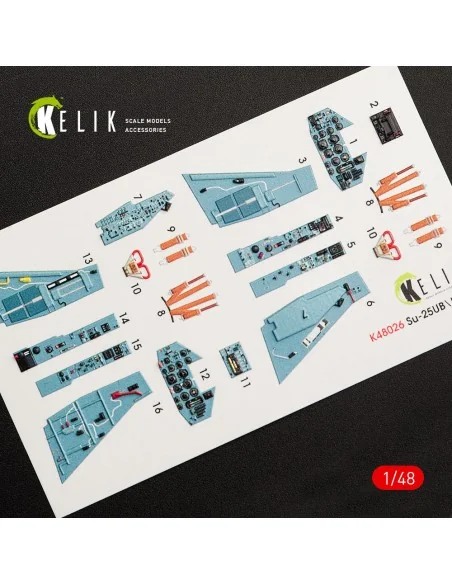 SU-25UB interior 3D decals for Smer/KP kit, 1/48 - Kelik K48026