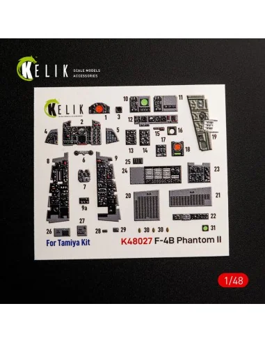 F-4B interior 3D decals for Tamiya kit, 1/48 - Kelik K48027