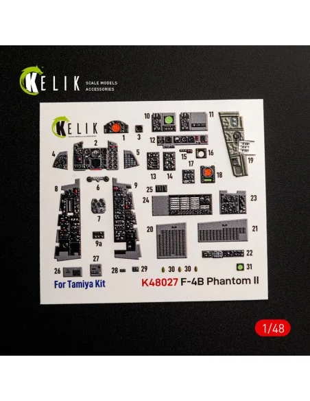 F-4B interior 3D decals for Tamiya kit, 1/48 - Kelik K48027
