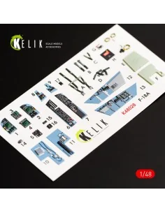 F/A-18A Hornet interior 3D decals for Kinetic kit, 1/48 - Kelik K48028 2