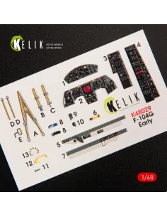 F-104G Starfighter early type interior 3D decals for Hasegawa kit, ... 2