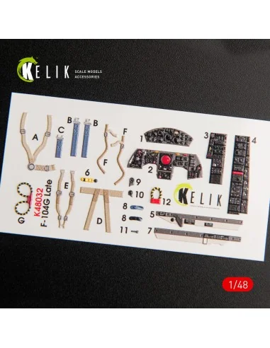 F-104G Starfighter late type interior 3D decals for Hasegawa kit, 1...