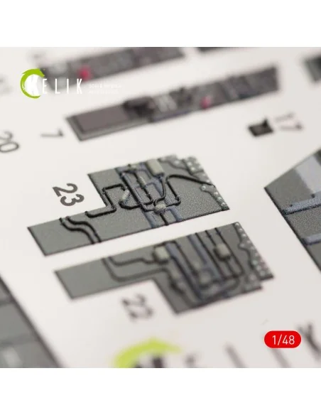 F/A-18B Hornet interior 3D decals for Kinetic kit, 1/48 - Kelik K48033