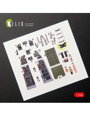 F-16C\N Fighting Falcon interior 3D decals for Tamiya kit, 1/48 - K...