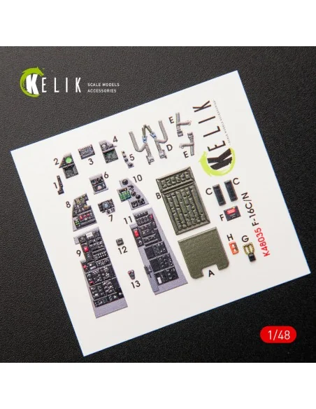F-16C\N Fighting Falcon interior 3D decals for Tamiya kit, 1/48 - K...