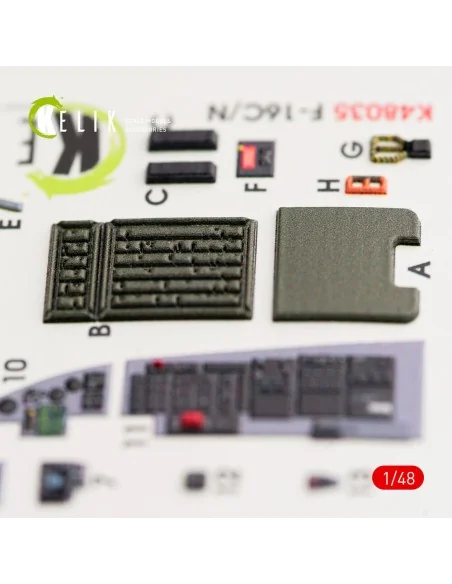 F-16C\N Fighting Falcon interior 3D decals for Tamiya kit, 1/48 - K...