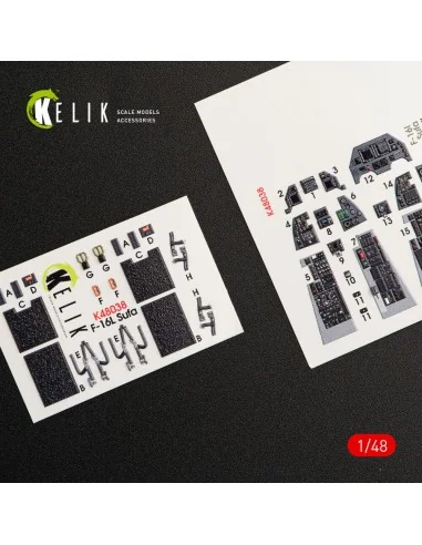 F-16I Sufa interior 3D decals for Kinetic kit, 1/48 - Kelik K48038