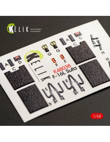 F-16I Sufa interior 3D decals for Kinetic kit, 1/48 - Kelik K48038