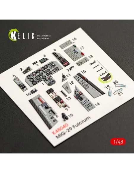 MiG-29A (9-12) Fulcrum interior 3D decals for GWH kit, 1/48 - Kelik...