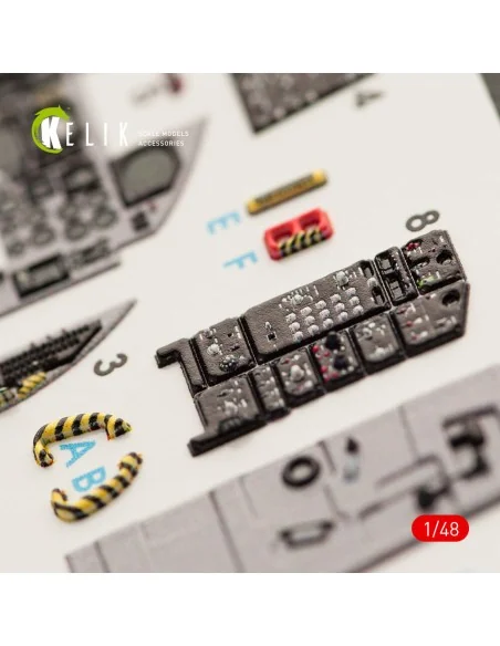 F-15C MSIP II Eagle interior 3D decals for GWH kit, 1/48 - Kelik K4...