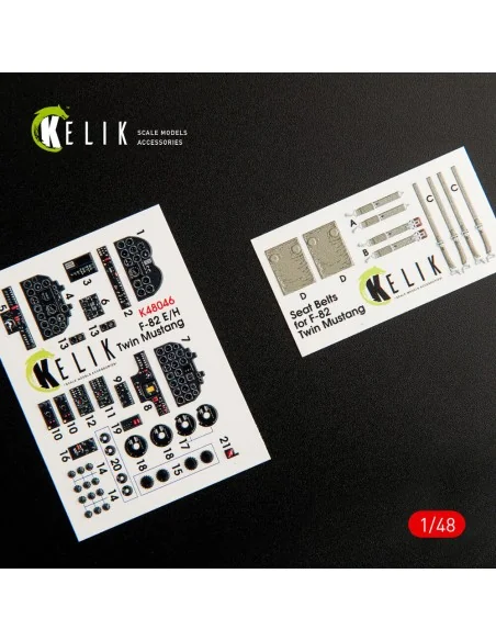 F-82 E/H Twin Mustang interior 3D decals for Modelsvit, 1/48 - Keli...
