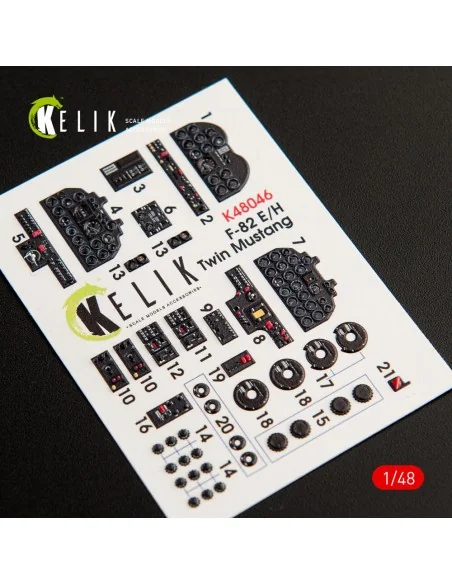 F-82 E/H Twin Mustang interior 3D decals for Modelsvit, 1/48 - Keli...