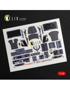 F-35A Lightning II interior 3D decals for Kitty Hawk / Zimimodel ki...