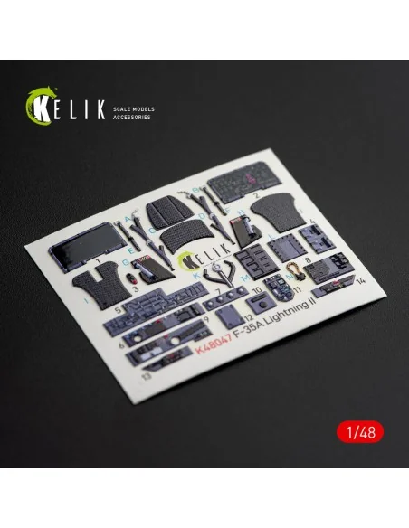 F-35A Lightning II interior 3D decals for Kitty Hawk / Zimimodel ki...