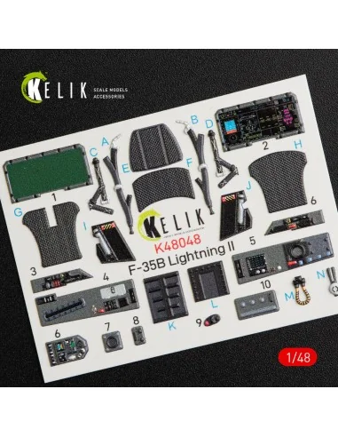 F-35B Lightning II interior 3D decals for Kitty Hawk / Zimimodel ki...