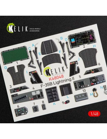 F-35B Lightning II interior 3D decals for Kitty Hawk / Zimimodel ki...