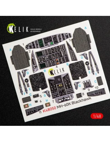 MH-60K Black Hawk interior 3D decals for Italeri kit 2666, 1/48 - K...