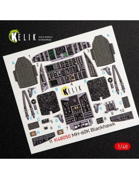 MH-60K Black Hawk interior 3D decals for Italeri kit 2666, 1/48 - K...