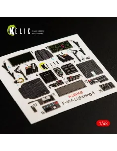 [NO_DESC] F-35A Lightning II interior 3D decals for Meng kit, 1/48 ...