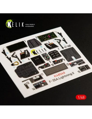 F-35A Lightning II interior 3D decals for Meng kit, 1/48 - Kelik K4...