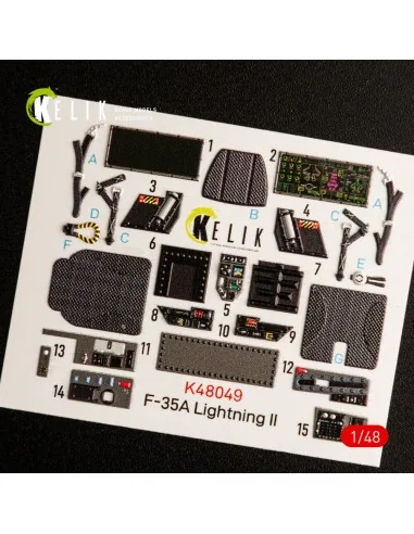 [NO_DESC] F-35A Lightning II interior 3D decals for Meng kit, 1/48 ...