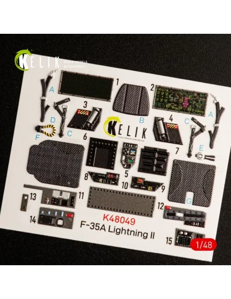 F-35A Lightning II interior 3D decals for Meng kit, 1/48 - Kelik K4...