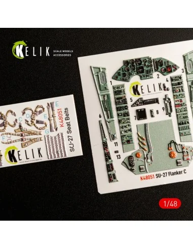 SU-27 Flanker interior 3D decals for GWH kit, 1/48 - Kelik K48051