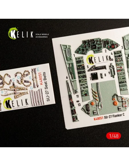SU-27 Flanker interior 3D decals for GWH kit, 1/48 - Kelik K48051
