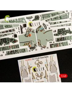 SU-27UB Flanker interior 3D decals for GWH kit, 1/48 - Kelik K48052