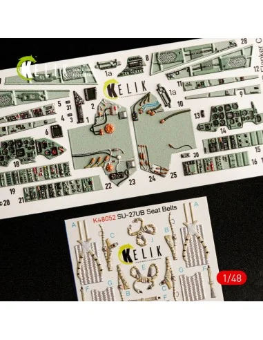 SU-27UB Flanker interior 3D decals for GWH kit, 1/48 - Kelik K48052