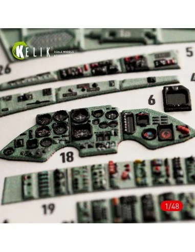 SU-27UB Flanker interior 3D decals for GWH kit, 1/48 - Kelik K48052