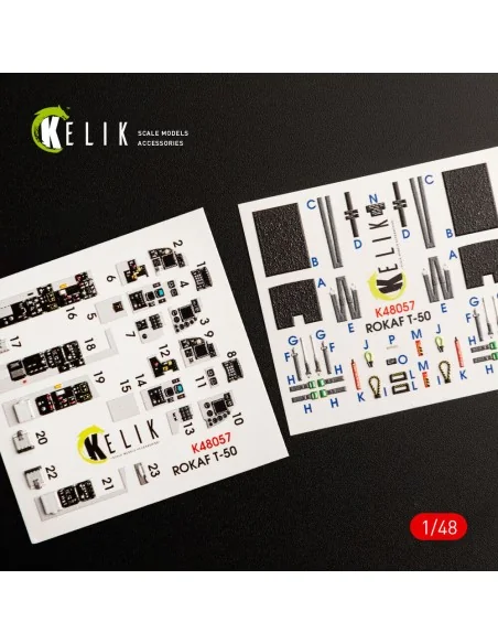 T-50 ROKAF interior 3D decals for Academy kit, 1/48 - Kelik K48057