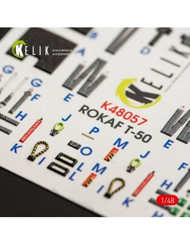 T-50 ROKAF interior 3D decals for Academy kit, 1/48 - Kelik K48057