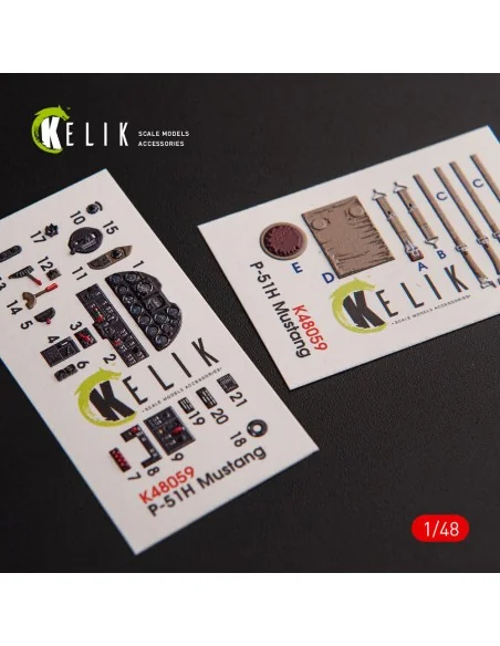 P-51H Mustang interior 3D decals for Modelsvit kit, 1/48 - Kelik K4...
