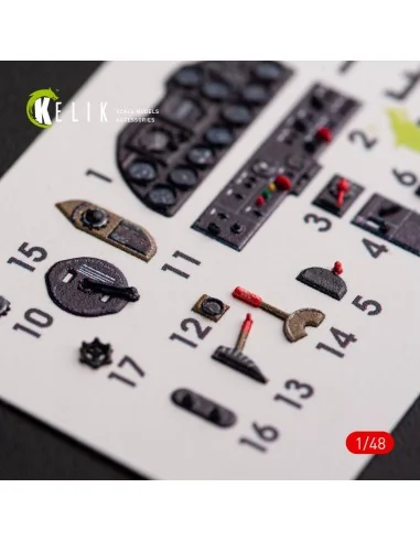 P-51H Mustang interior 3D decals for Modelsvit kit, 1/48 - Kelik K4...
